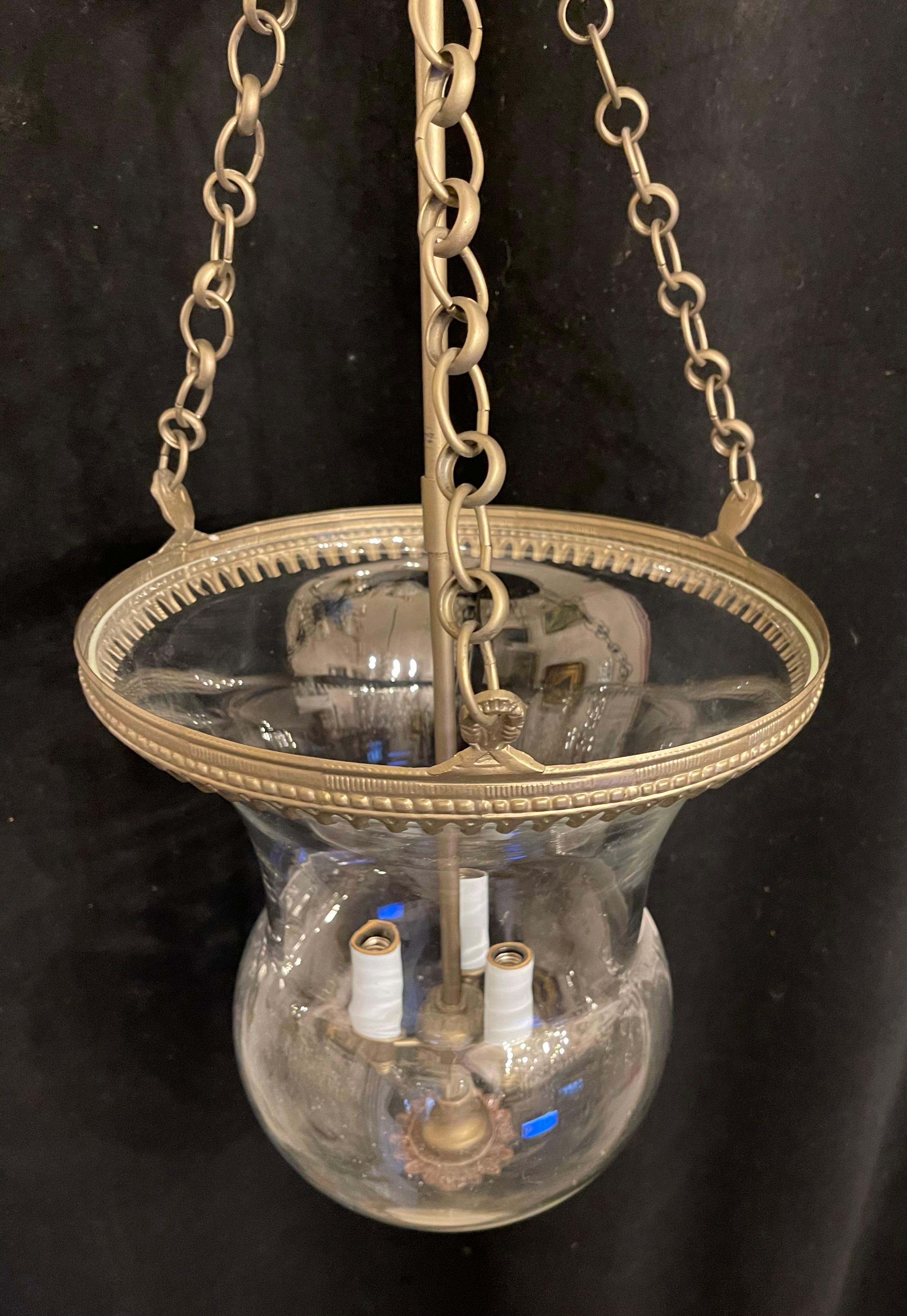Neoclassical Fine Set Of 3 Bell Jar Gilt Bronze Vaughn Lighting Ceiling Flush Mount Fixtures