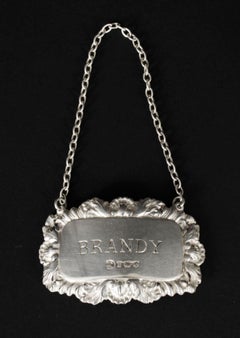 Vintage Set 3 Sterling Silver Drink Labels Whisky, Brandy Sherry Dated 1981
