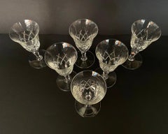 Vintage-Set aus 6 Hiersy-Gläsern aus Kristall, Frankreich, 1980er Jahre