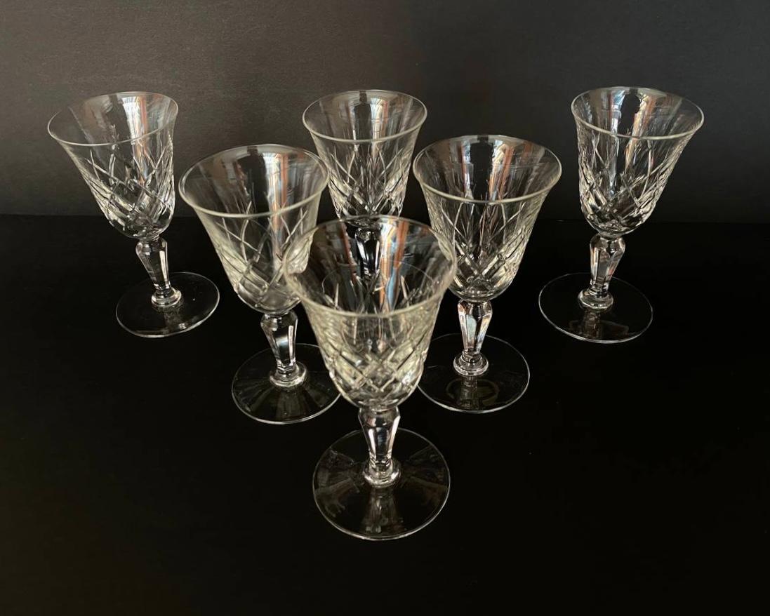 Vintage-Set aus 6 Hiersy-Gläsern aus Kristall, Frankreich, 1980er Jahre (Französisch) im Angebot