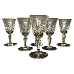 Ensemble vintage de 6 verres icisy en cristal, France, années 1980