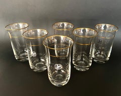 Vintage Set 6 Crystal Water Glasses, Gallo, Germany, 1970s