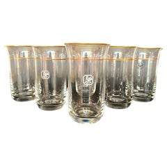Vintage Set 6 Crystal Water Glasses, Gallo, Germany, 1970s