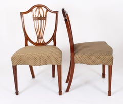 Vintage Set 6 Hepplewhite Shield Back Dining Chairs by William Tillman