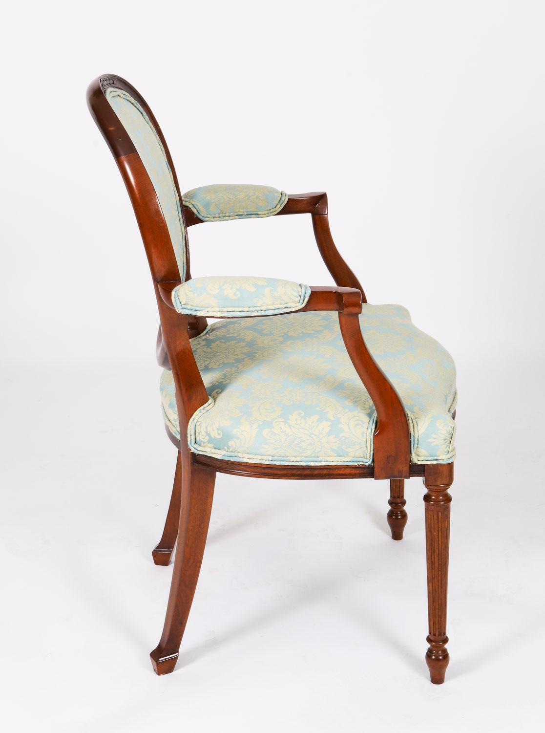 Vintage Set 8 Louis XIV Revival Upholstered Back Dining Chairs 20th Century in vendita 5