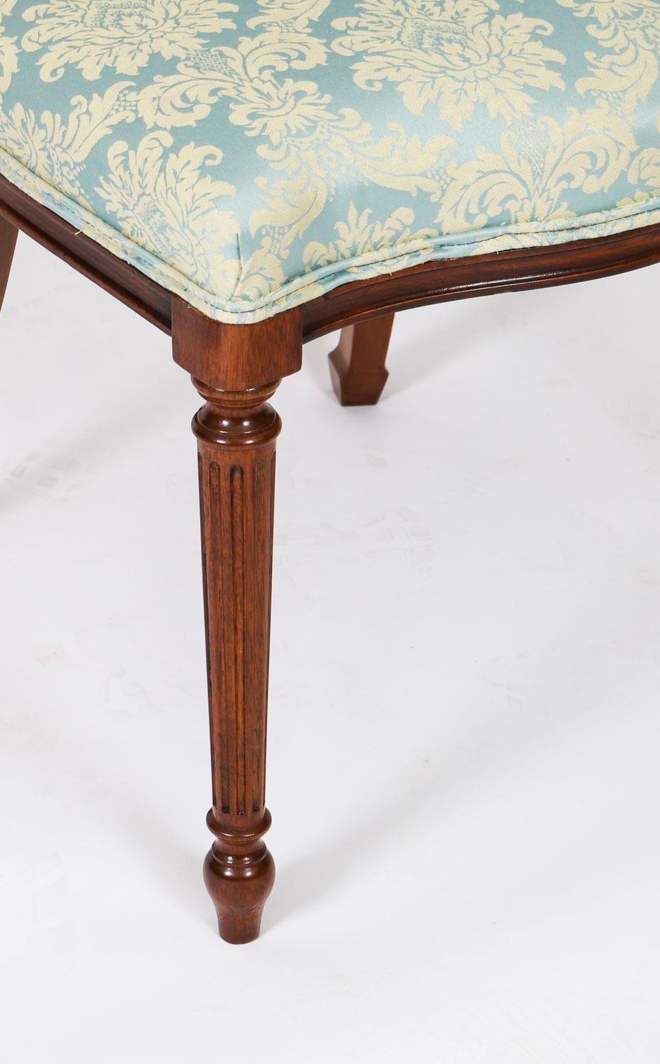 Vintage Set 8 Louis XIV Revival Upholstered Back Dining Chairs 20th Century in vendita 12