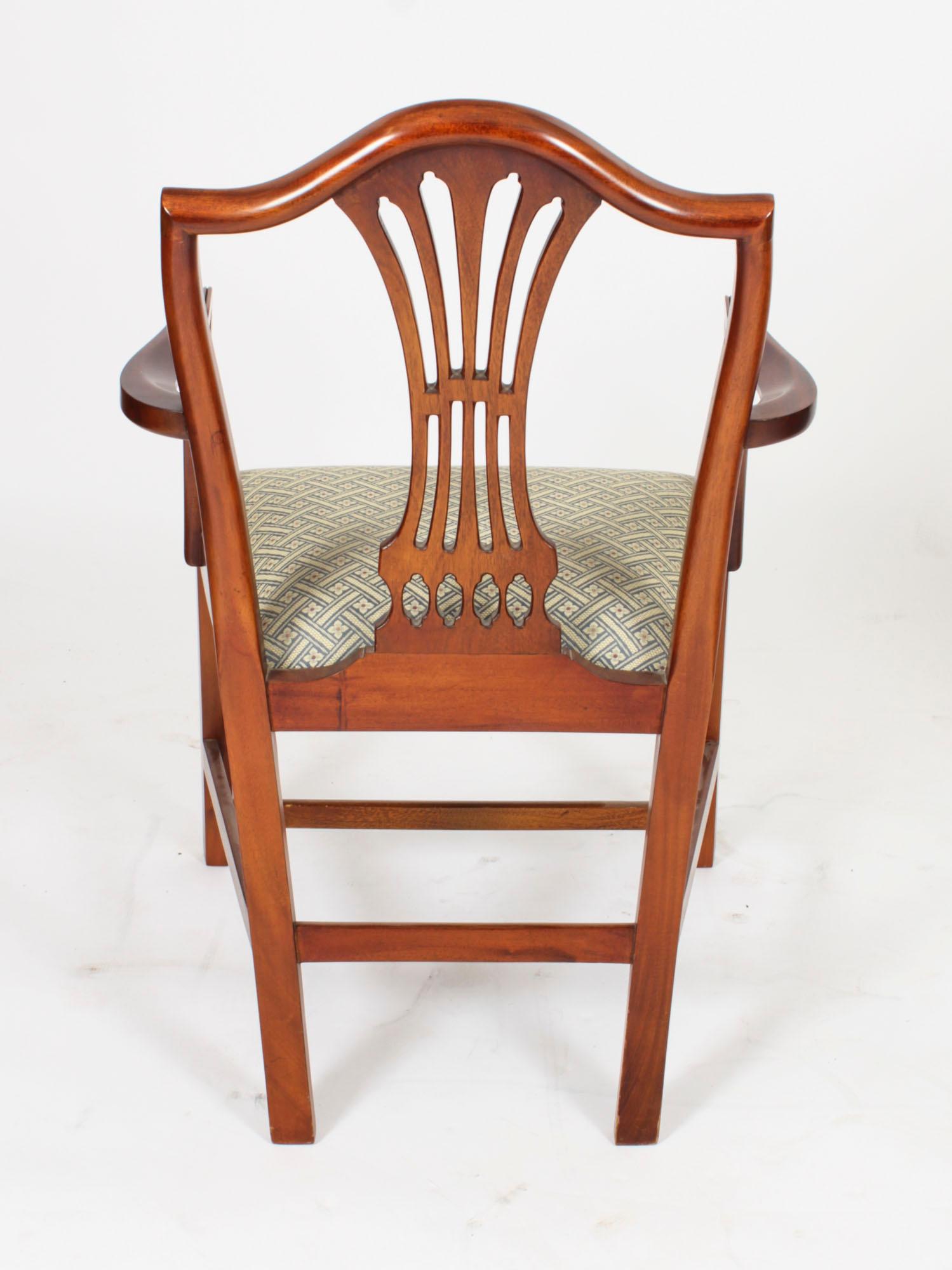 Vintage Set 8 Shield Back Dining Chairs by William Tillman 20th C 11