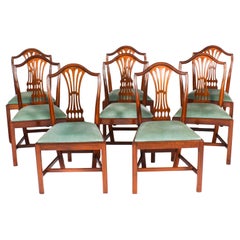 Vintage Set 8 Shield Back Dining Chairs by William Tillman 20th Century