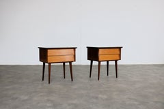 vintage set bedside tables  chests of drawers  1960s