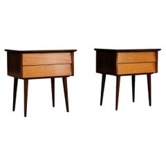 vintage set bedside tables  chests of drawers  1960s