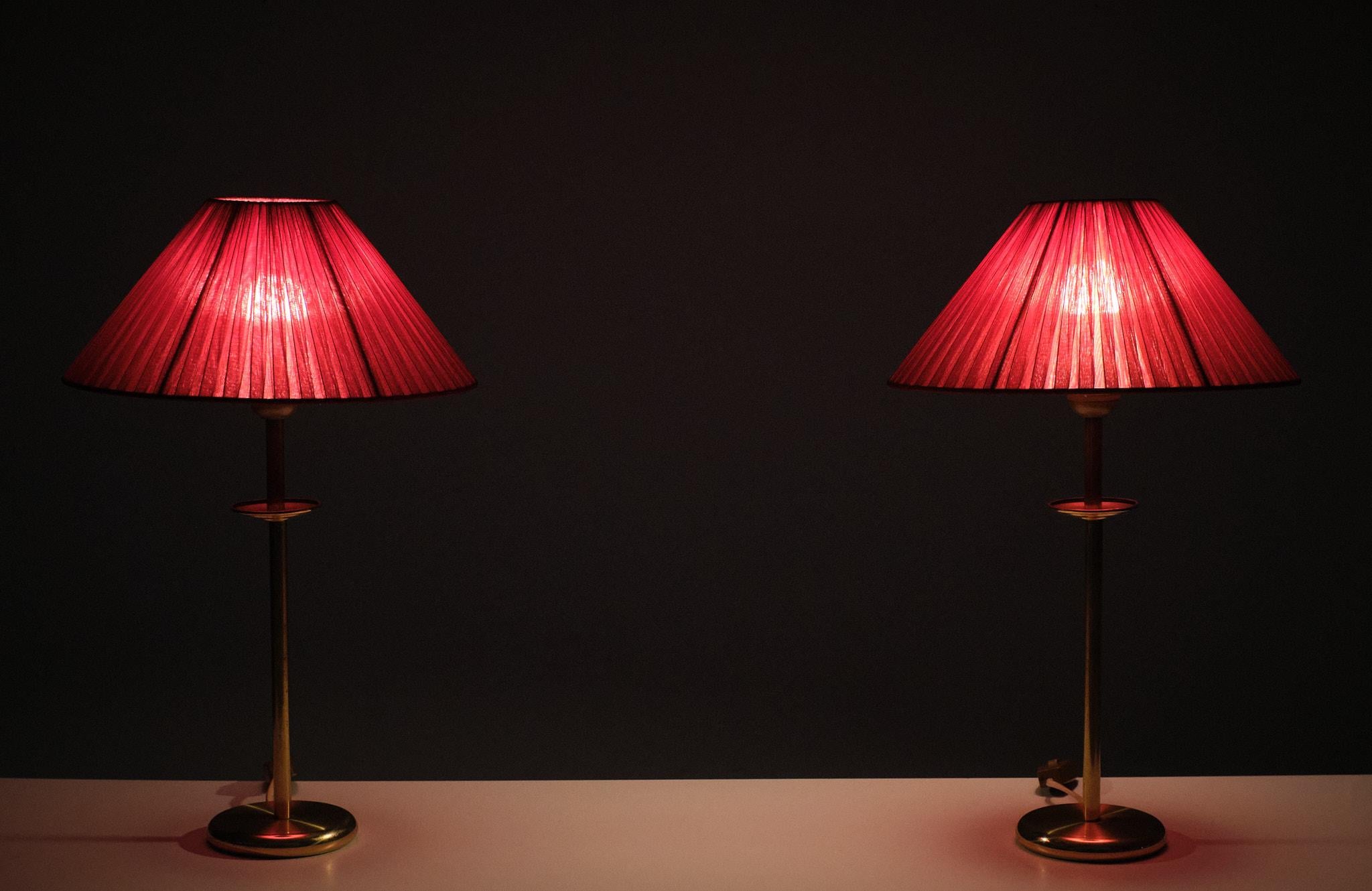 Vintage Set Brass Table Lamps, 1970s  For Sale 2