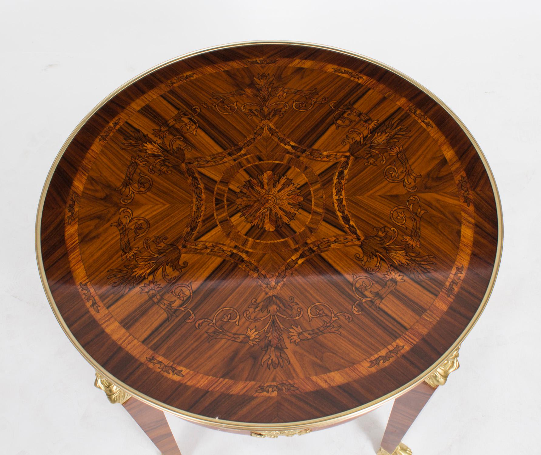 Vintage Set Empire Revival Burr Walnut Coffee Table & Pair of End Tables 20th C In Good Condition In London, GB