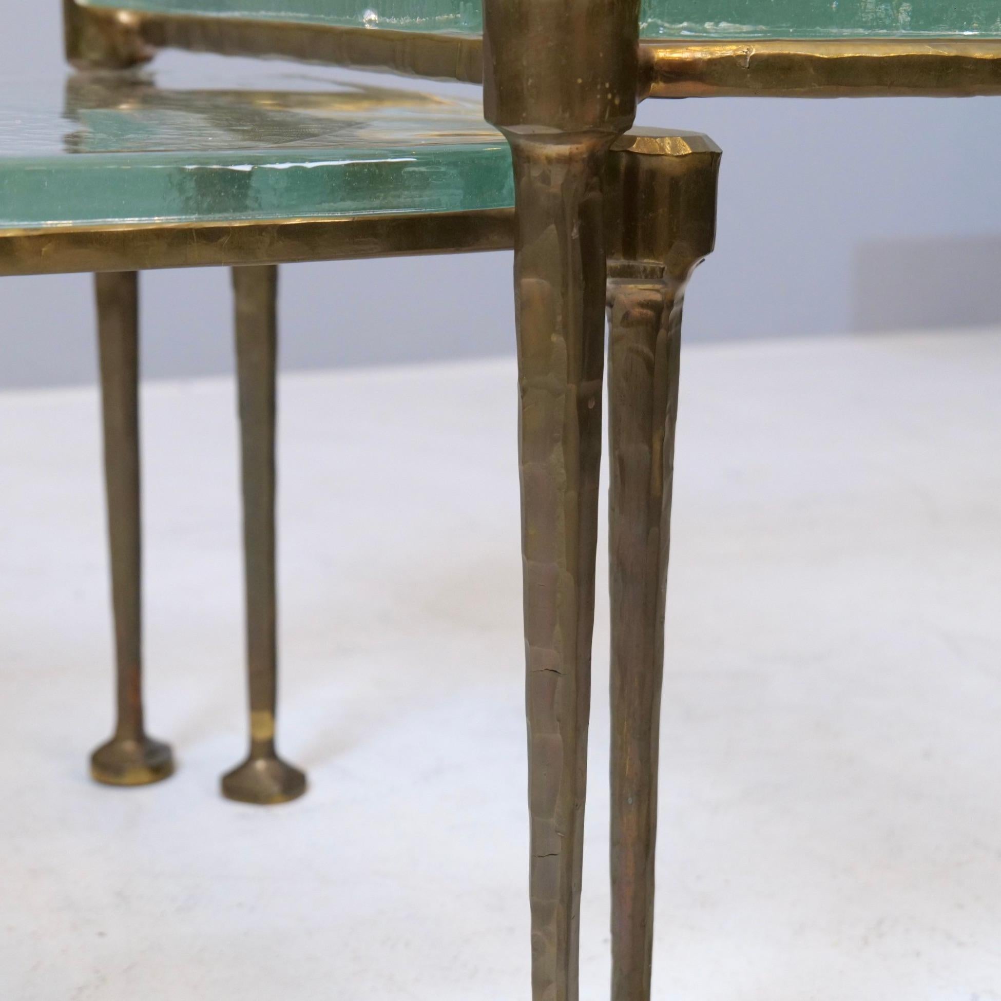 Ensemble de tables vintage en bronze forgé attribué à Lothar Klute, années 1980, Allemagne en vente 2