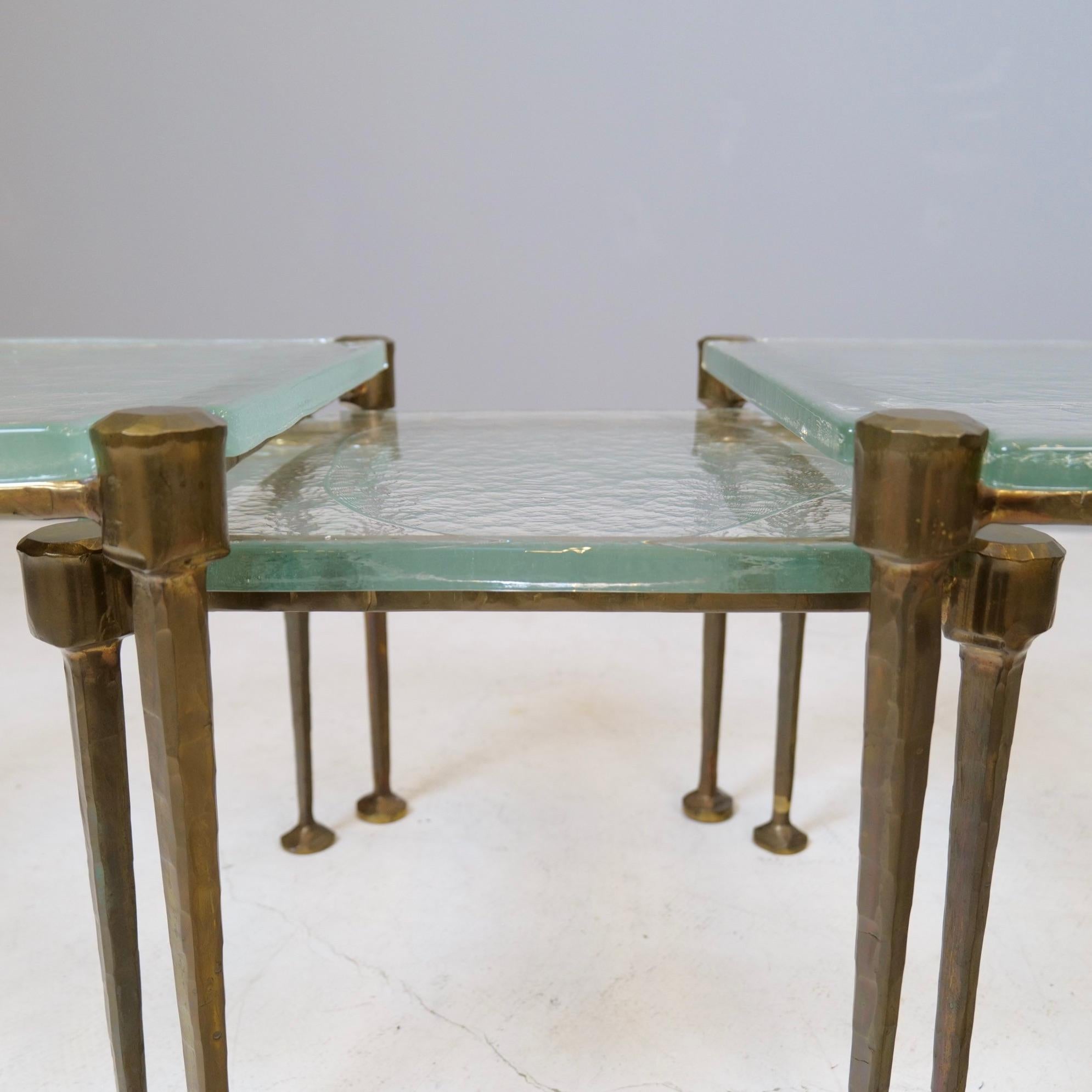 Vintage-Tische aus geschmiedeter Bronze, Lothar Klute zugeschrieben, 1980er Jahre, Deutschland im Angebot 2