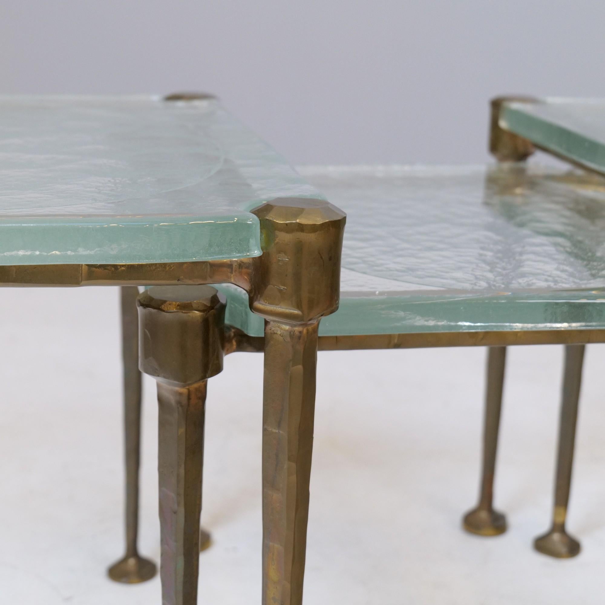 Ensemble de tables vintage en bronze forgé attribué à Lothar Klute, années 1980, Allemagne en vente 1