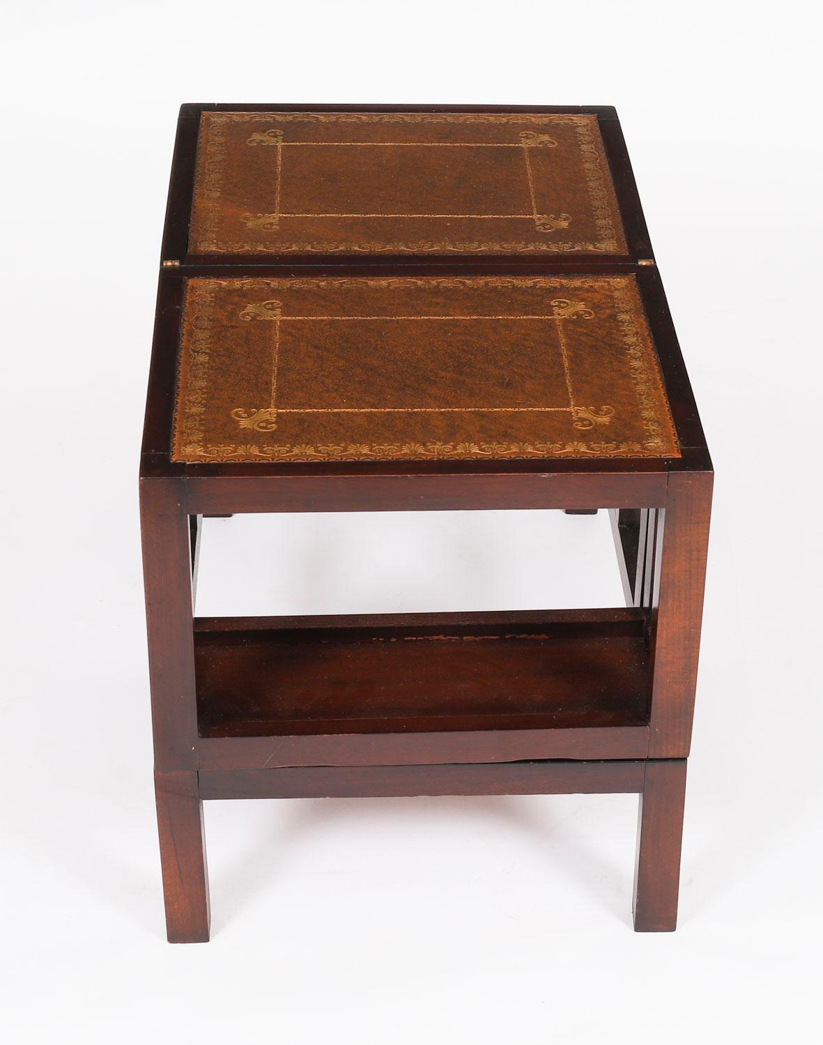 Vintage Set Metamorphic Mahogany Library Steps/ Side Table Mid 20th ...
