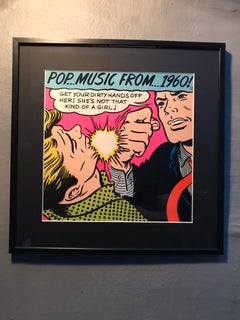 Vintage Set of 10 Framed Pop Music from 1960-1969 Pop Art Lp Covers