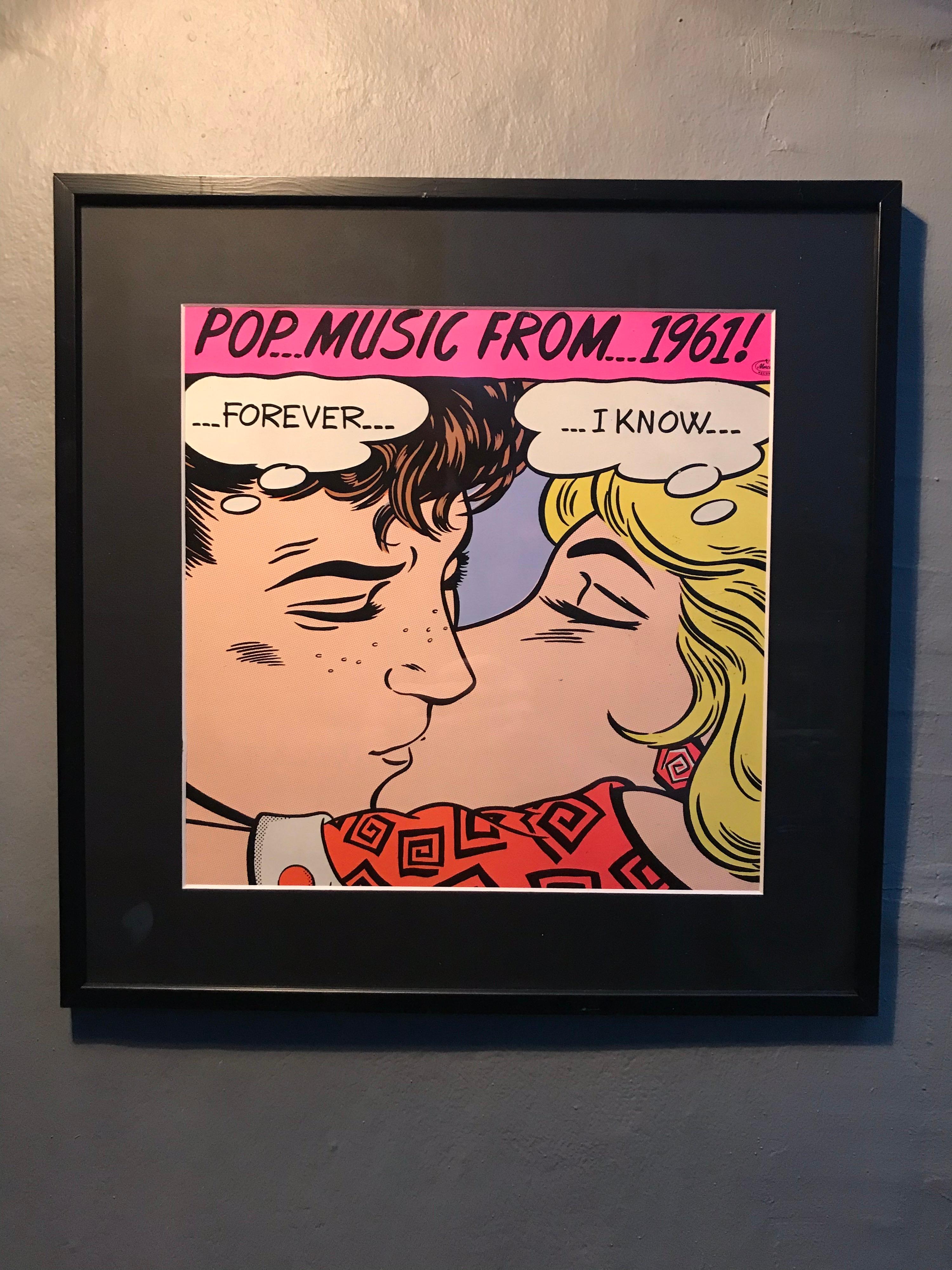 Modern Vintage Set of 10 Framed Pop Music from 1960-1969 Pop Art Lp Covers For Sale