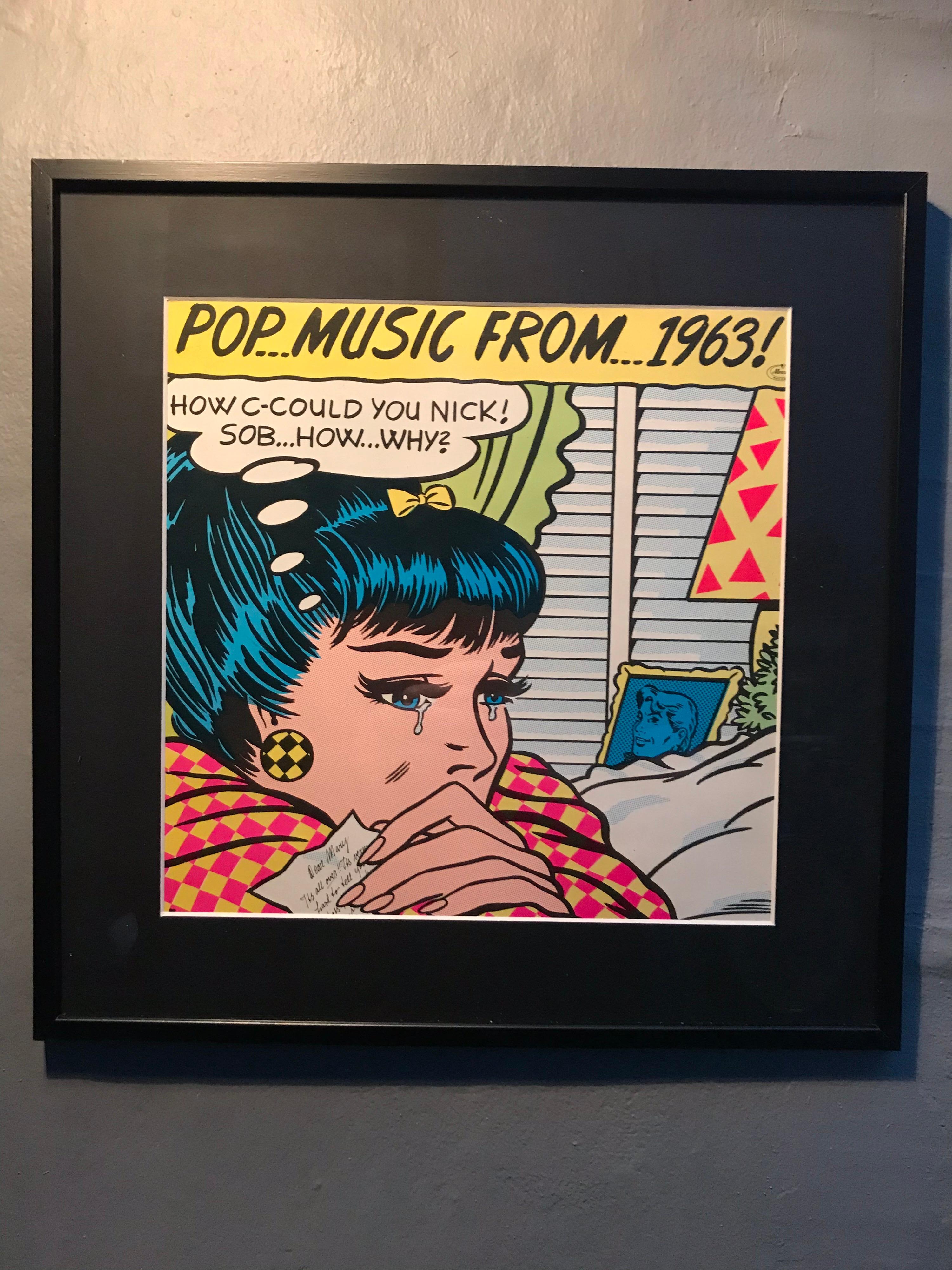 Hand-Crafted Vintage Set of 10 Framed Pop Music from 1960-1969 Pop Art Lp Covers For Sale