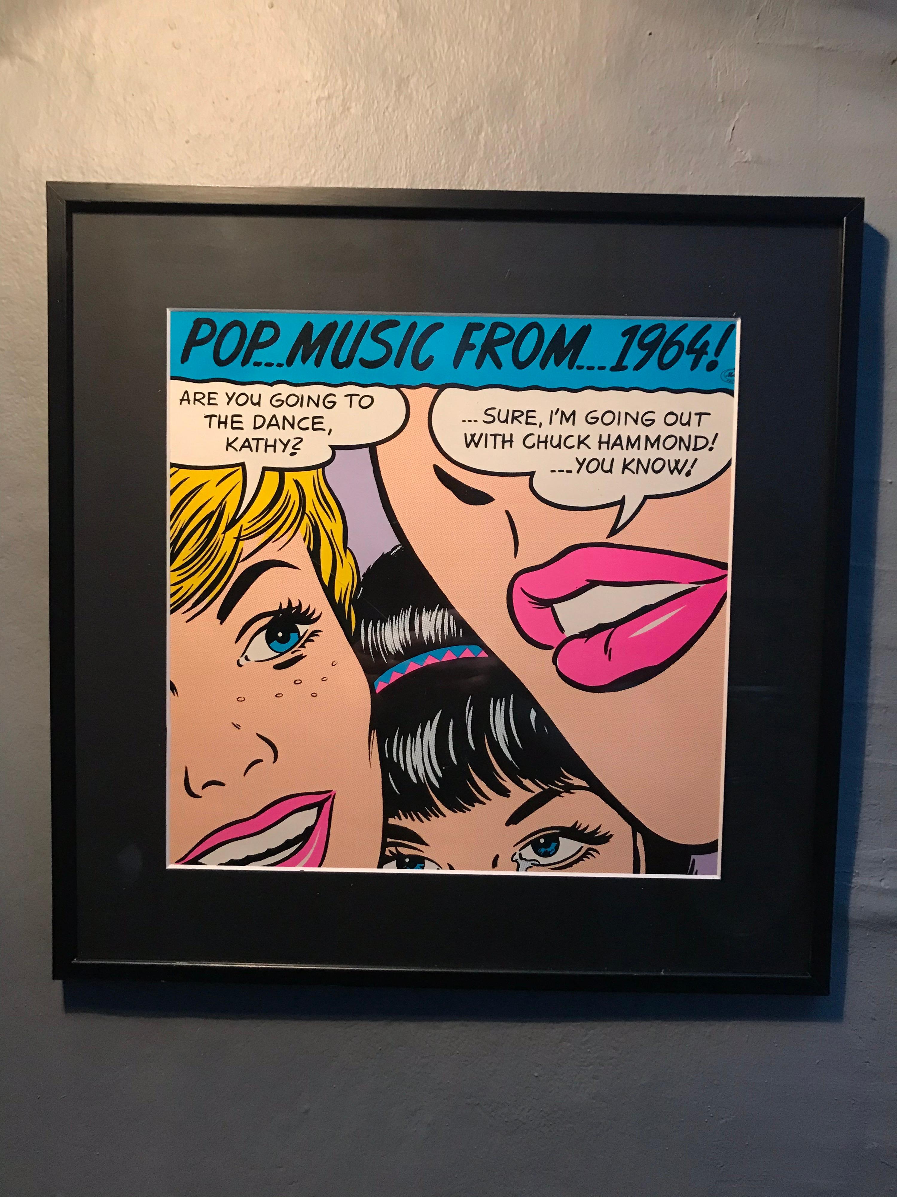 Vintage Set of 10 Framed Pop Music from 1960-1969 Pop Art Lp Covers In Good Condition For Sale In Søborg, DK