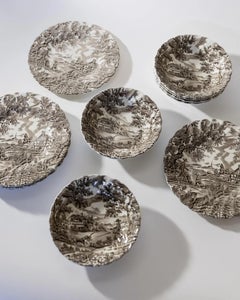Set vintage de 11 pièces The Hunter, by Myott Tableware, 1980
