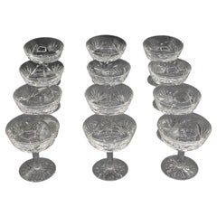 Vintage Set of 12 Champagnes Coupes or Tall Sherberts