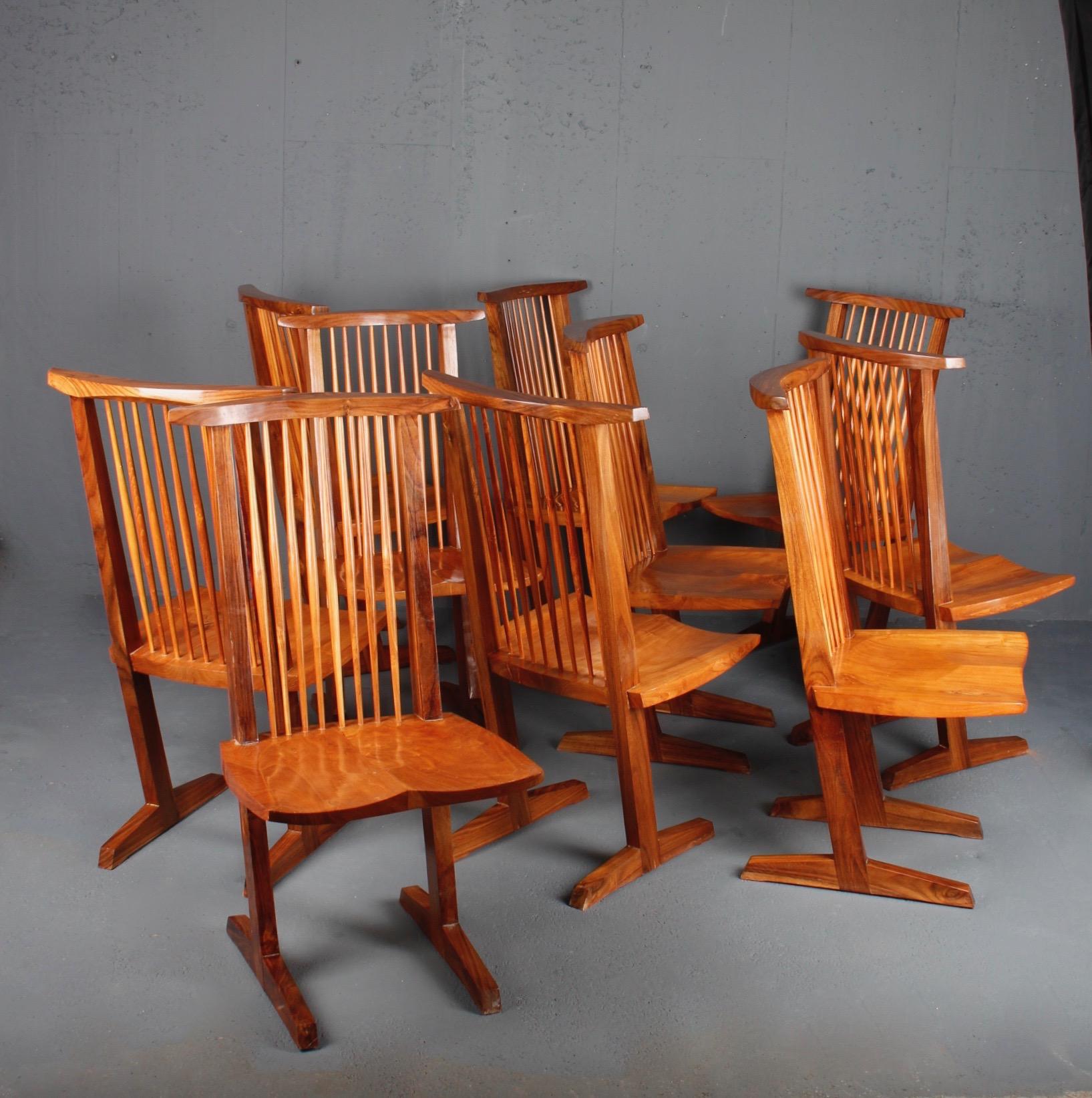 Vintage Set of 12 Conoid Chairs, after George Nakashima 4
