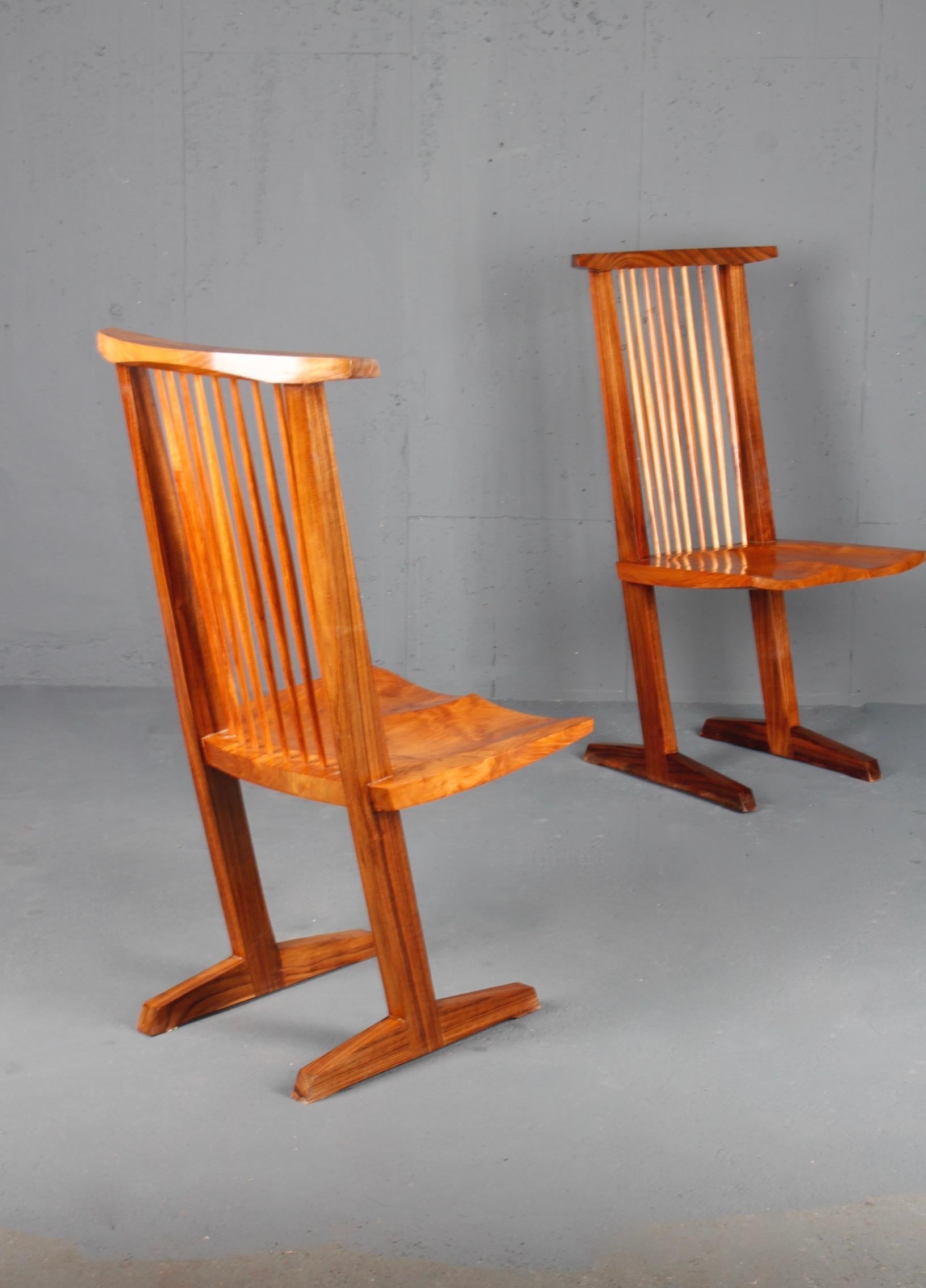 Vintage Set of 12 Conoid Chairs, after George Nakashima In Good Condition In grand Lancy, CH