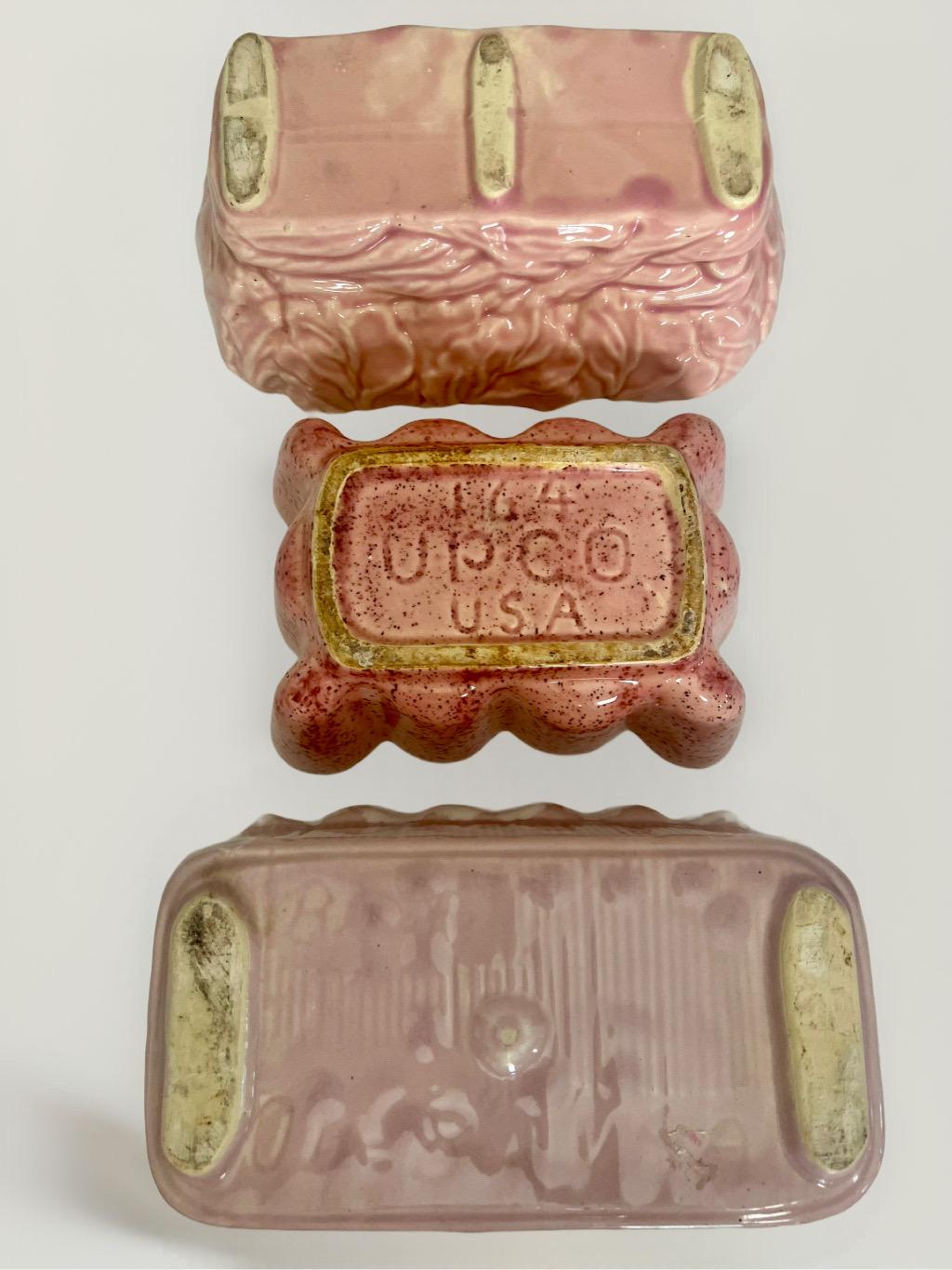 Set di 13 fioriere da collezione in ceramica smaltata rosa e verde in vendita 9