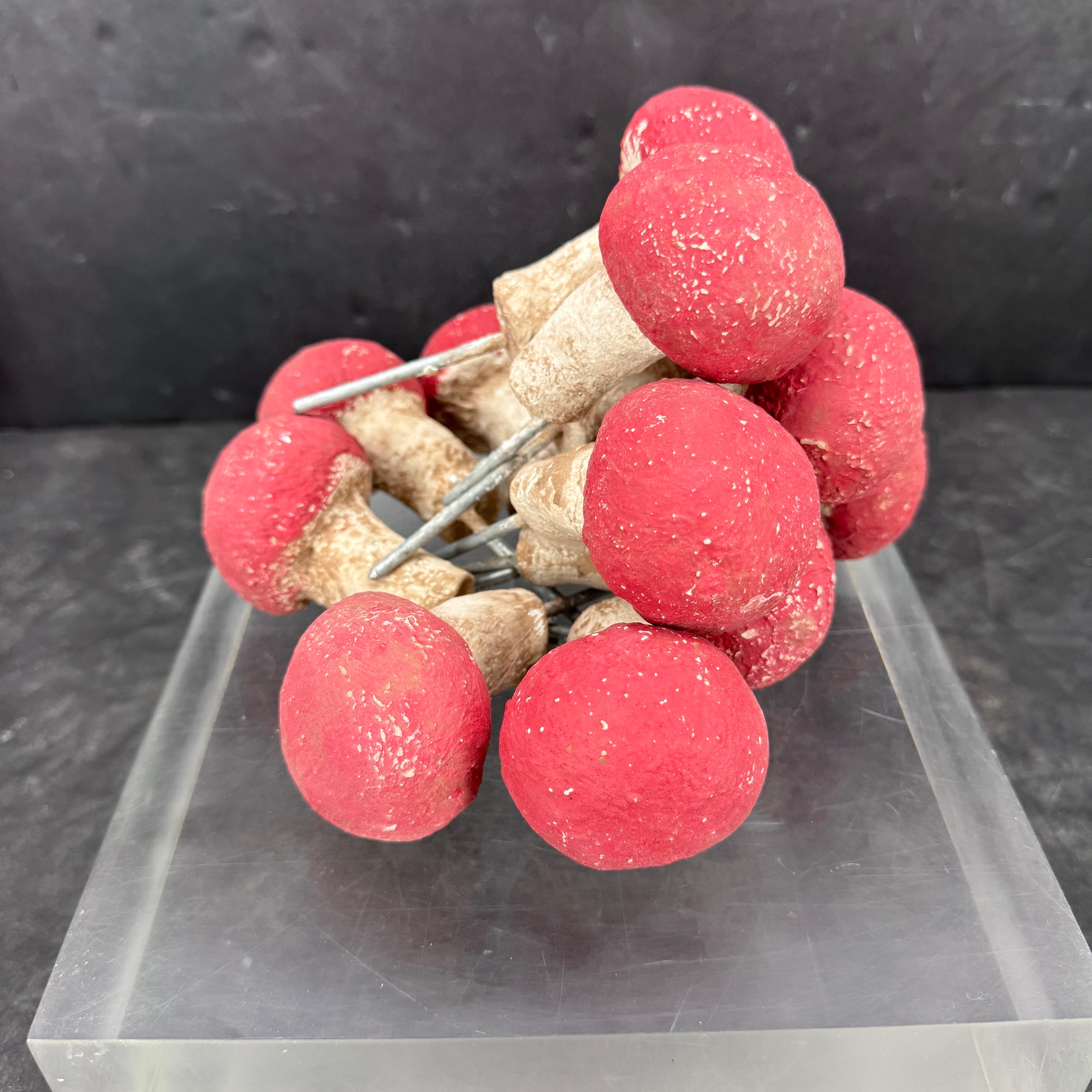 Vintage Set of 13 Concrete Mushroom Garden Ornaments For Sale 4