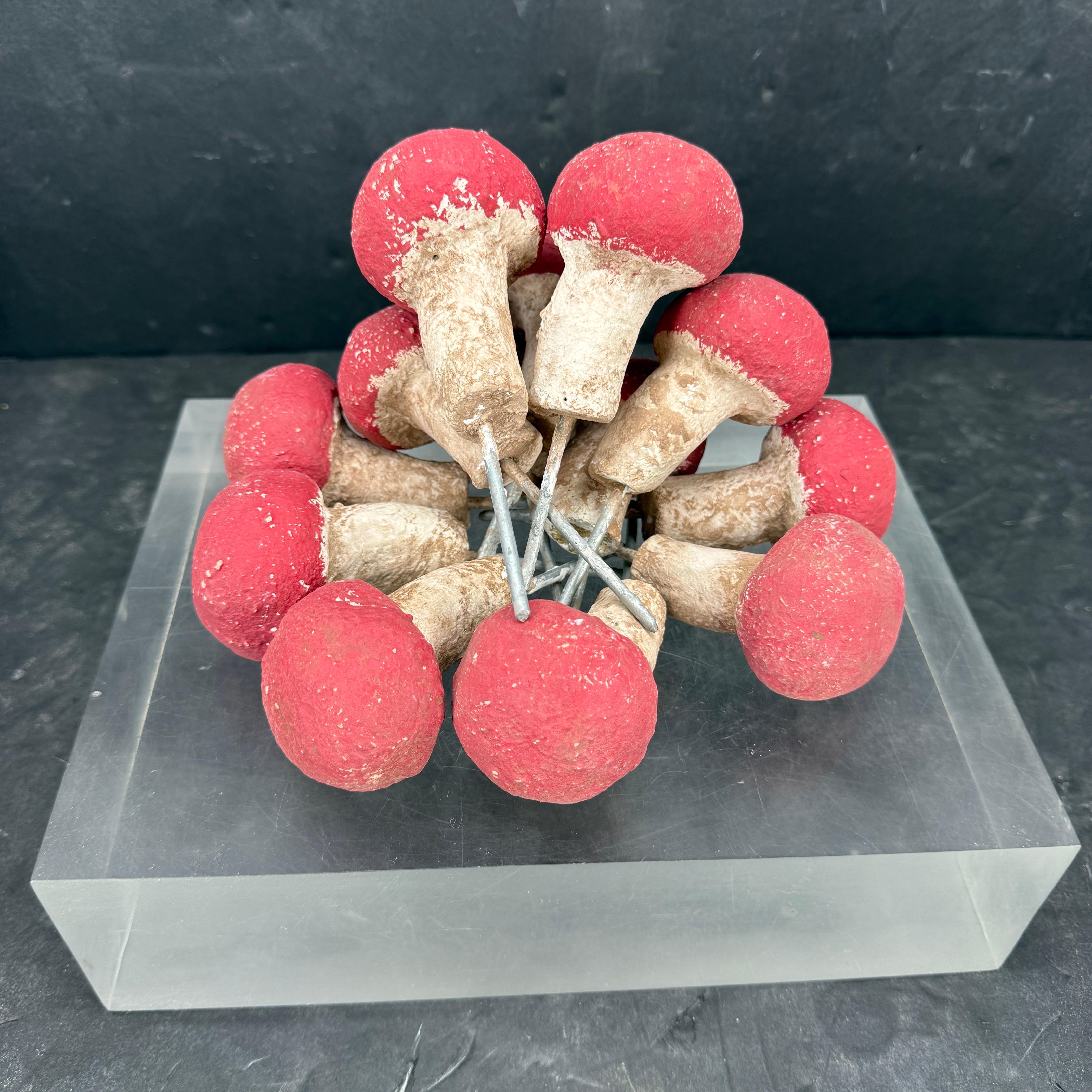 Vintage Set of 13 Concrete Mushroom Garden Ornaments For Sale 5
