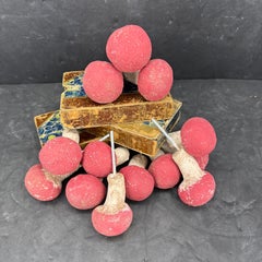 Vintage 1970s Set of 13 Concrete Mushroom Garden Ornaments