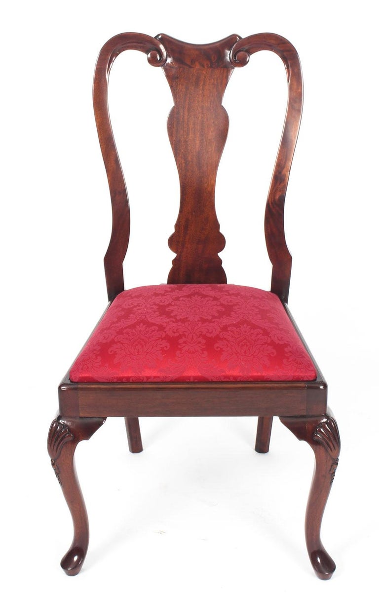 Vintage Set of 14 Queen Anne Style Dining Chairs, Mid20th Century at