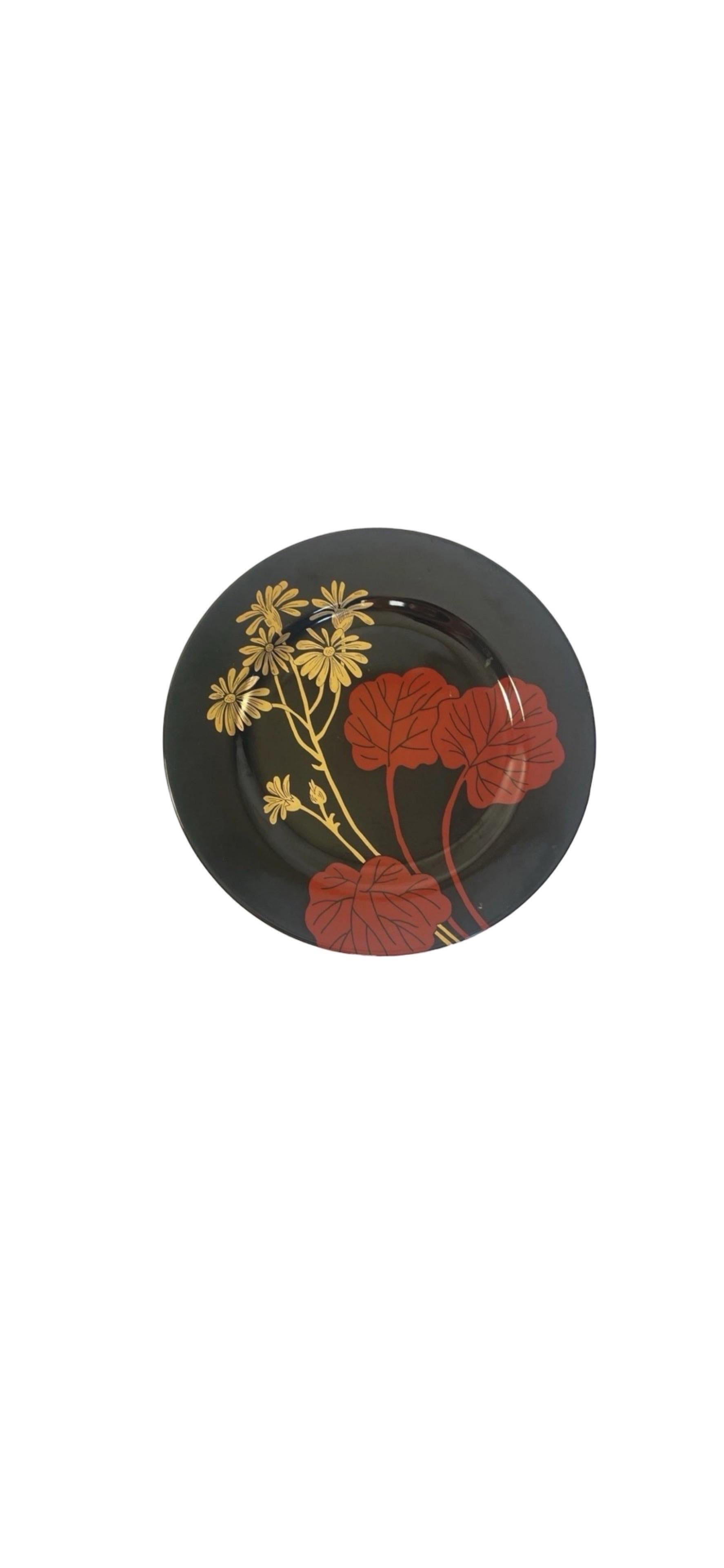 Autre Vintage Set of 16  Jardin impérial, petites assiettes à 4 fleurs Fitz and Floyd, 1979 en vente
