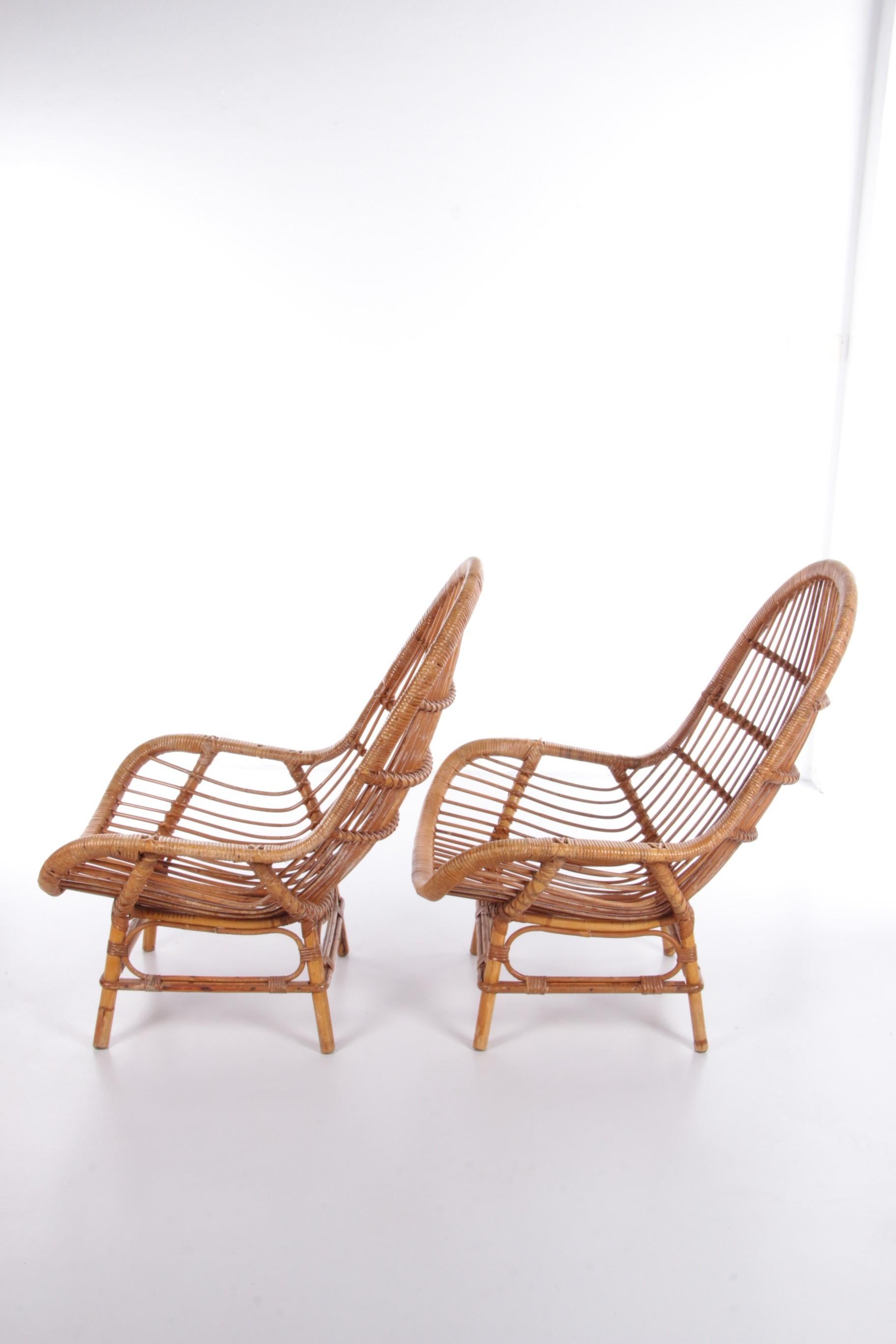 Vintage Set of 2 Bamboo Chairs 1960 France In Good Condition In Oostrum-Venray, NL