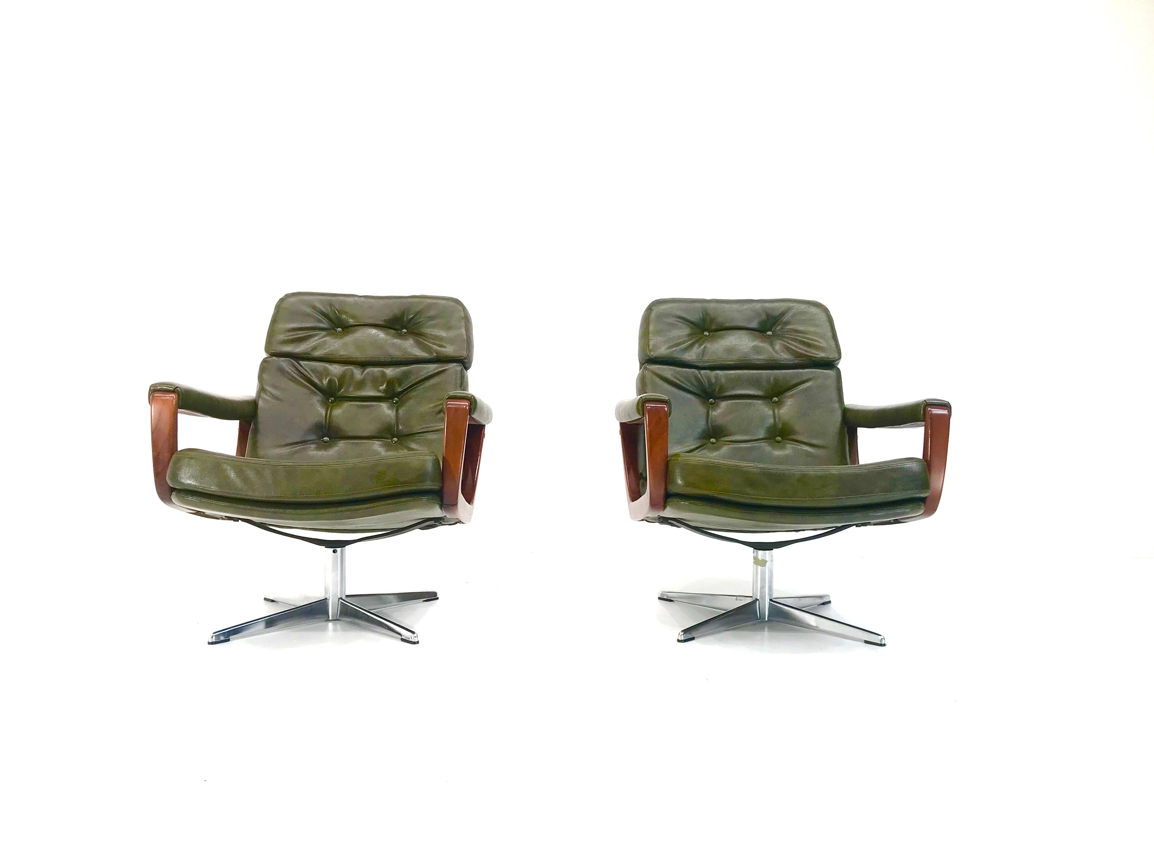 Mid-Century Modern Vintage Set of 2 Danish 