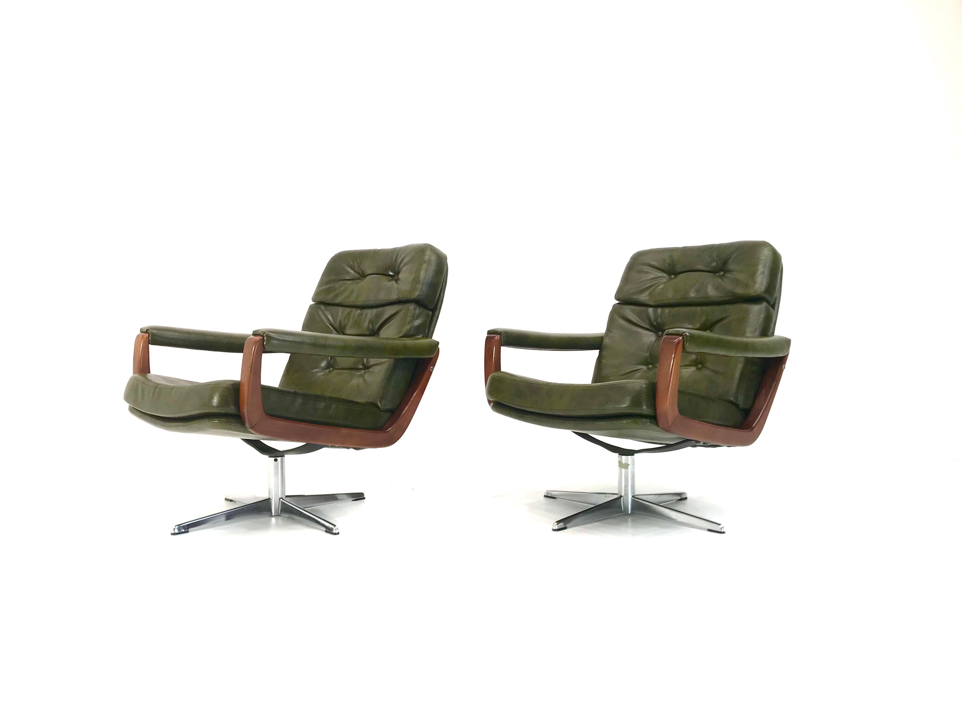 Faux Leather Vintage Set of 2 Danish 