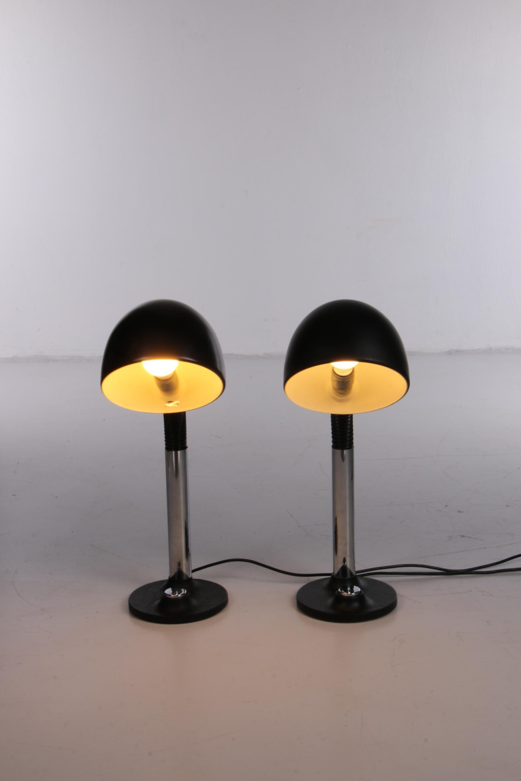 Industriel Ensemble de 2 lampes de bureau vintage par Egon Hillebrand, Allemagne, années 1970 en vente