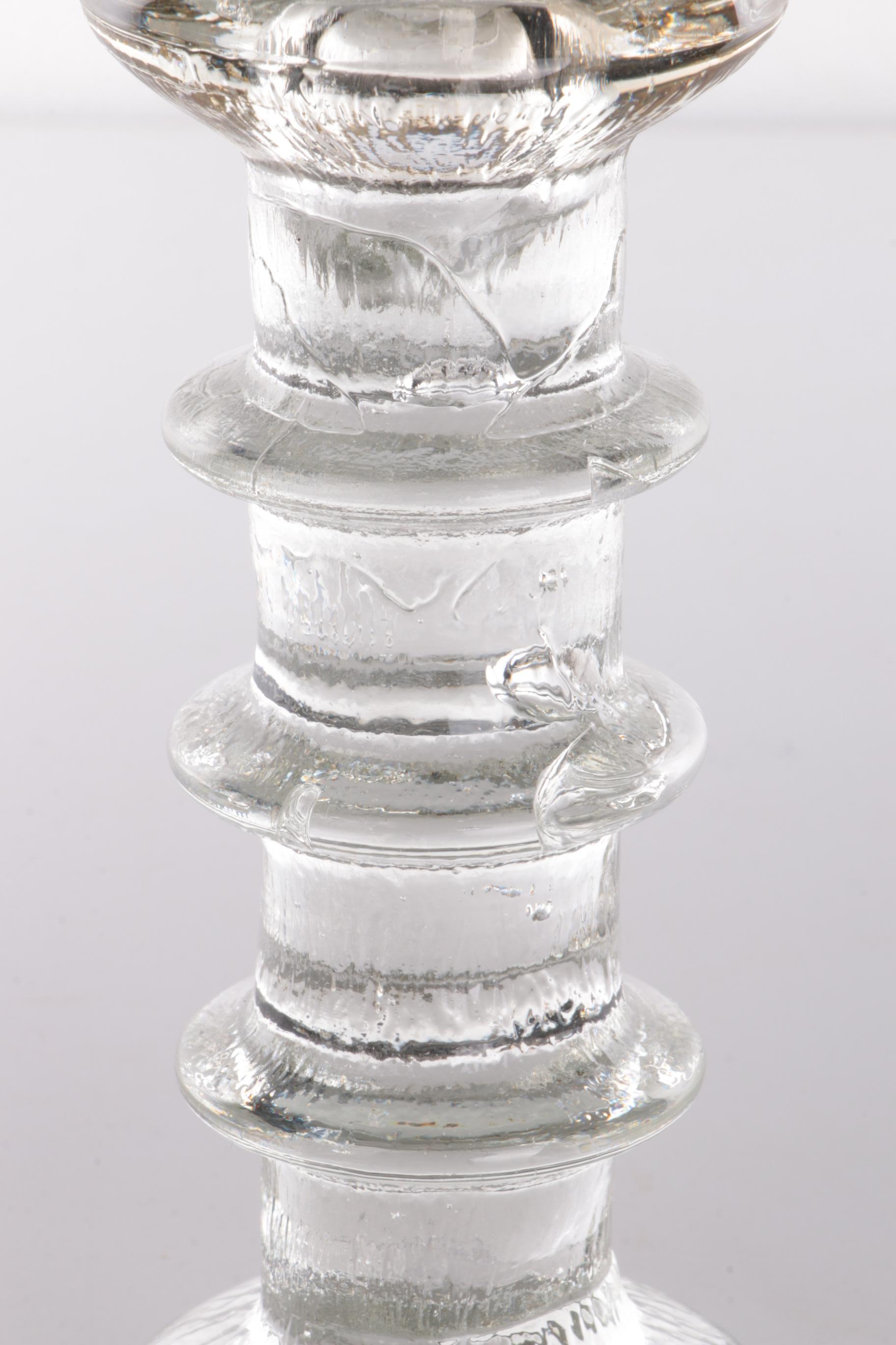 Mid-Century Modern Vintage Set of 2 Glass Candlesticks Design by Staffan Gellerstedt, 1960s