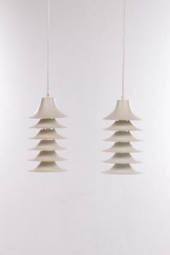 Vintage Set of 2 Hanging Lamps Design by Jorgen Gammelgaard, 1970 Denmark