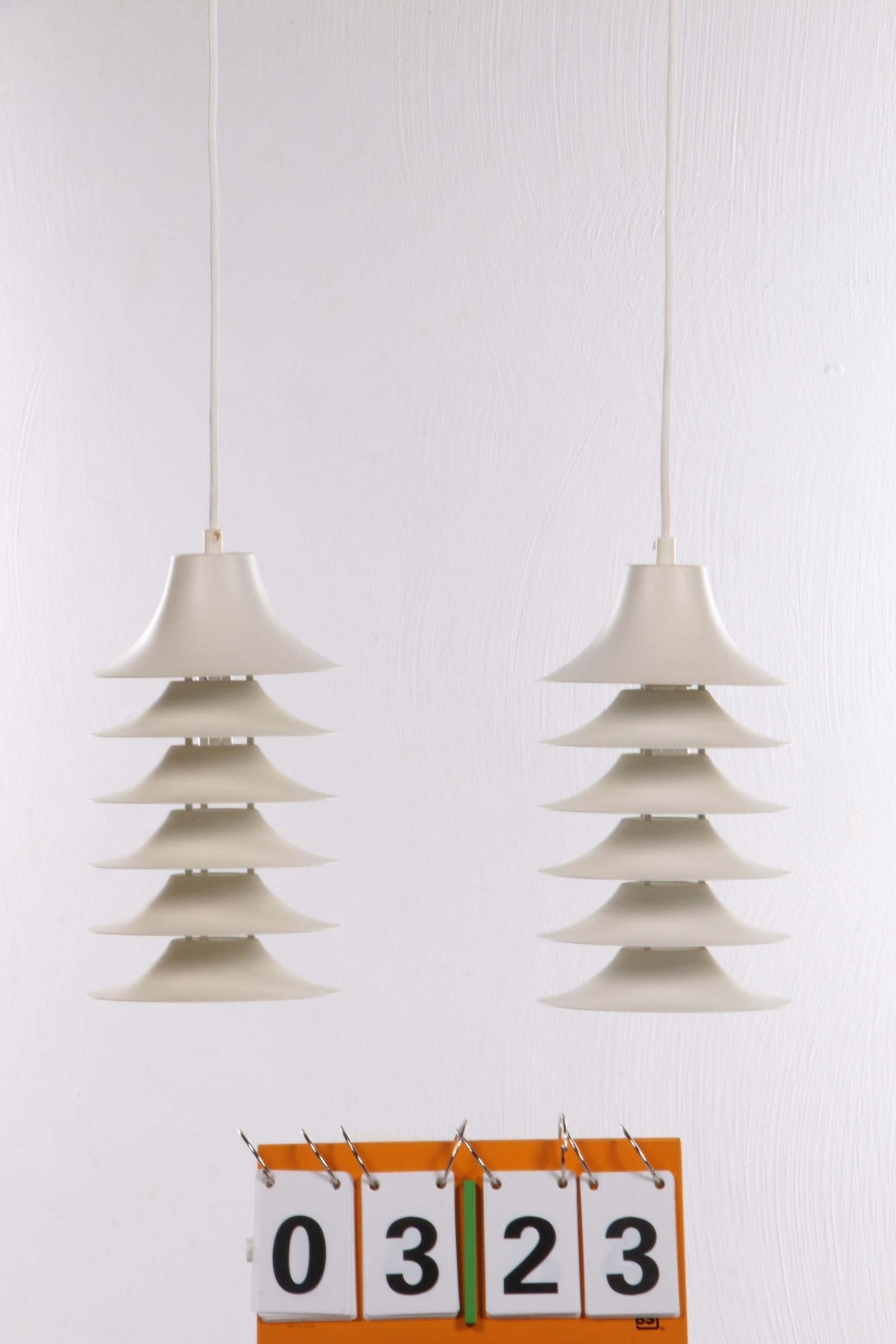 Mid-Century Modern Vintage Set of 2 Hanging Lamps Design by Jorgen Gammelgaard, 1970 Denmark