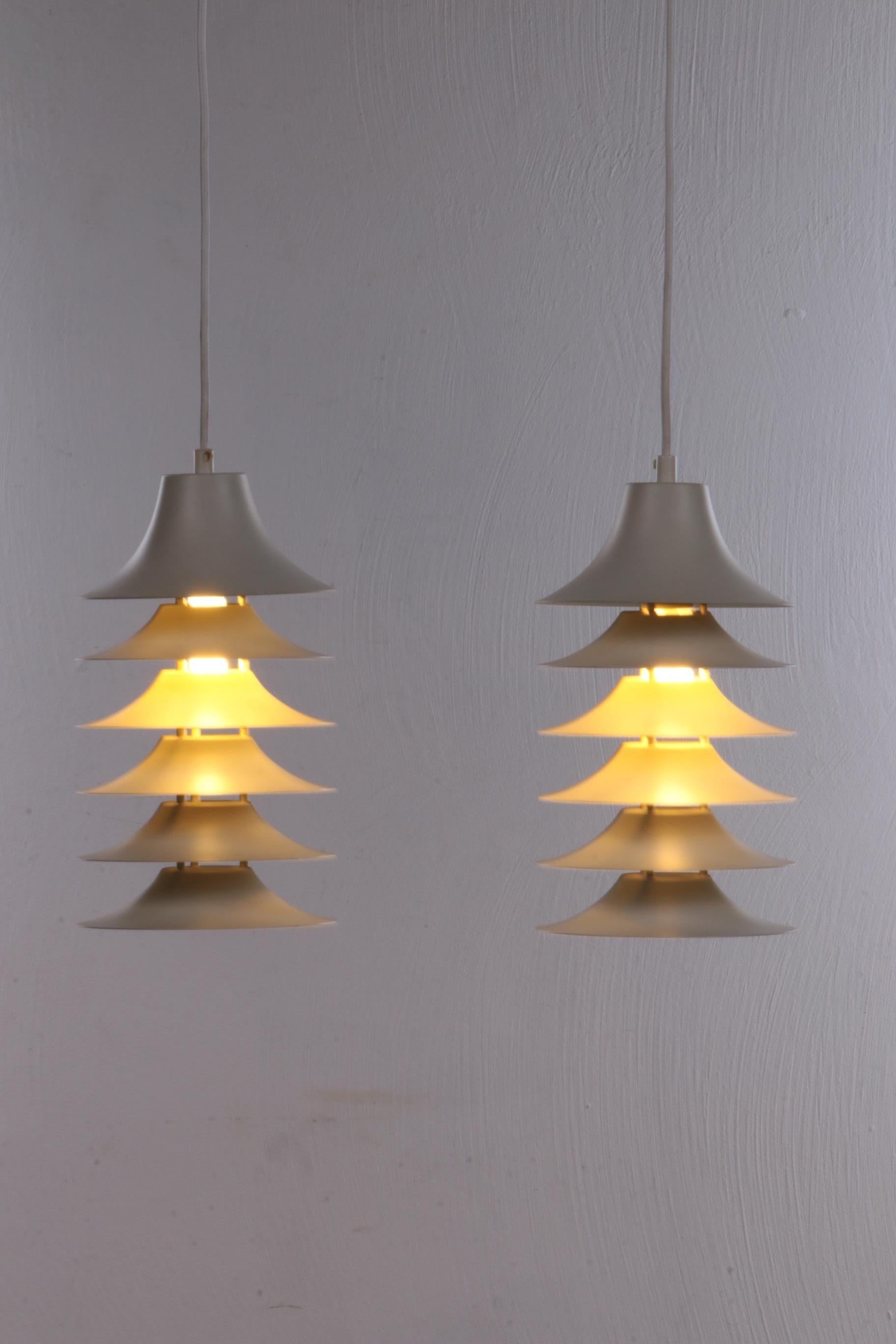 Danish Vintage Set of 2 Hanging Lamps Design by Jorgen Gammelgaard, 1970 Denmark