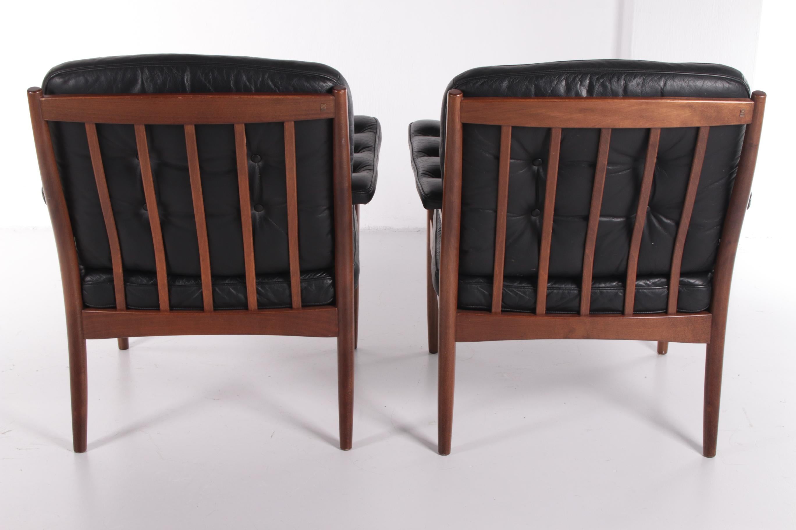 Swedish Vintage Set of 2 Lounge Chairs by Gote Mobler Nassjo, Sweden, 1970s