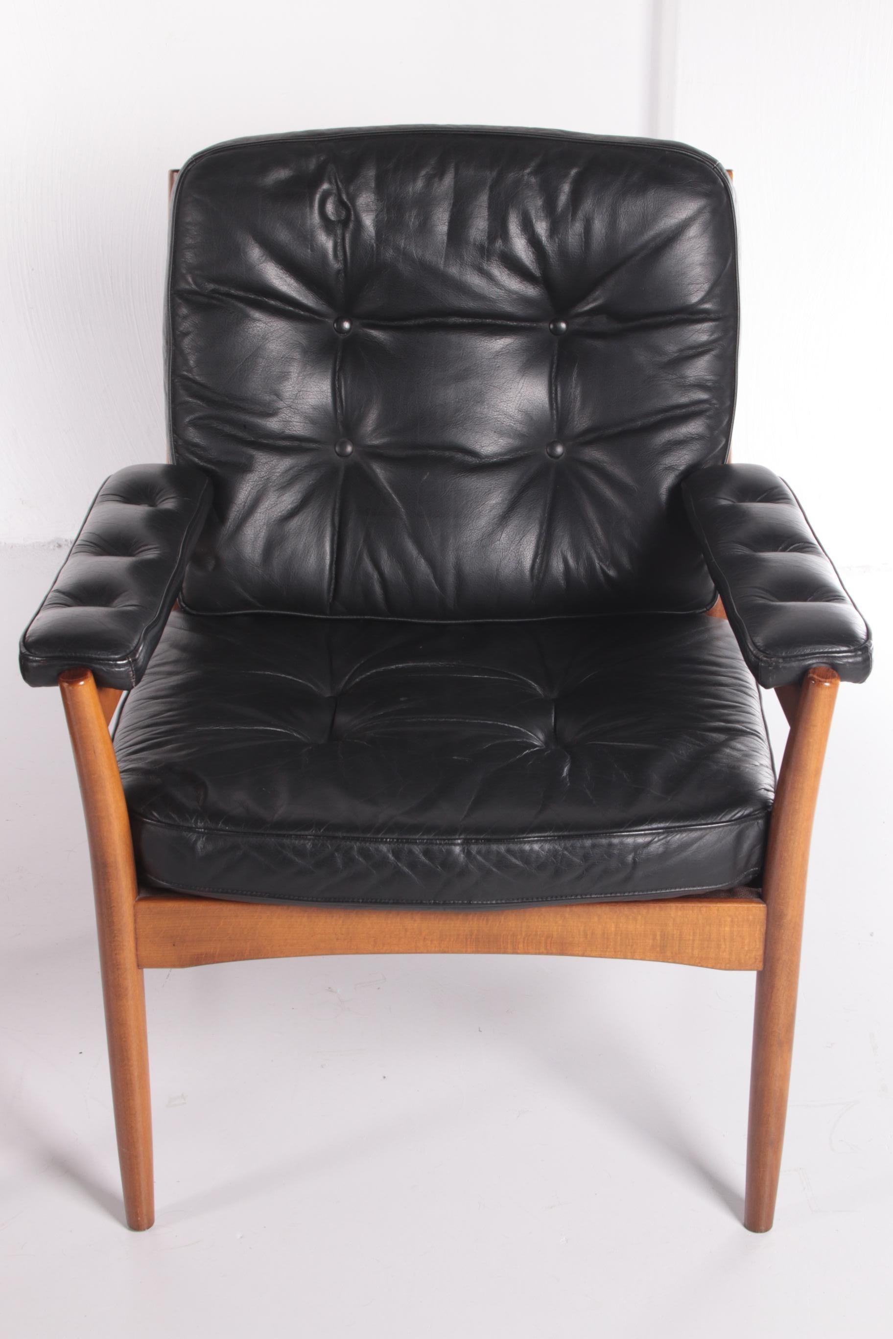 Leather Vintage Set of 2 Lounge Chairs by Gote Mobler Nassjo, Sweden, 1970s