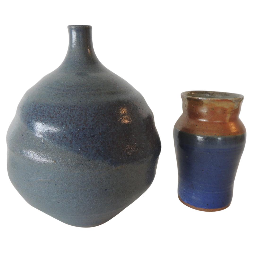 Set of '5' Vintage MidCentury Modern Pottery Bottles at 1stDibs