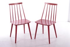 Vintage set of 2 Scandinavian wooden kitchen chairs, 1960s