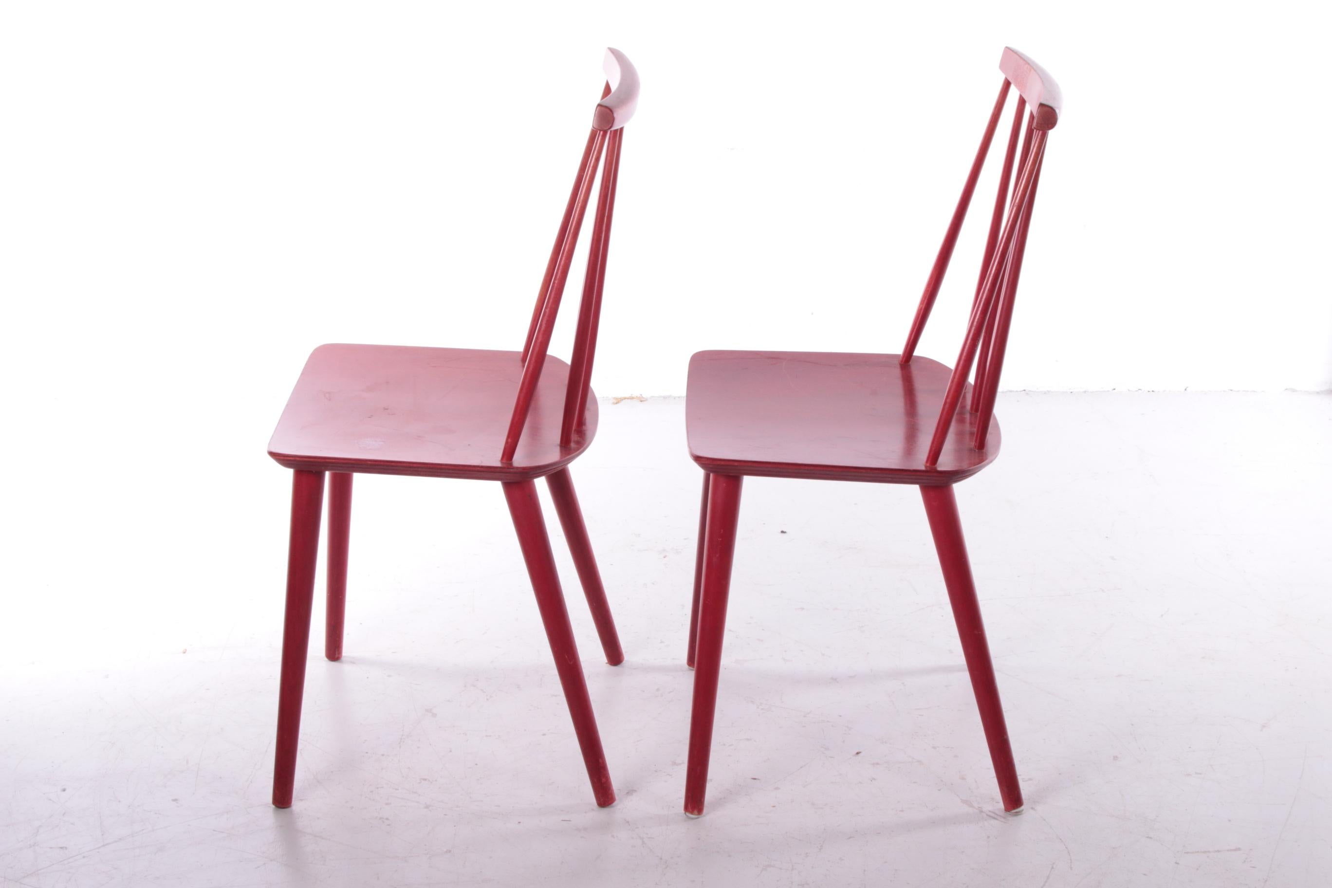 Mid-Century Modern Vintage set of 2 Scandinavian wooden kitchen chairs, 1960s