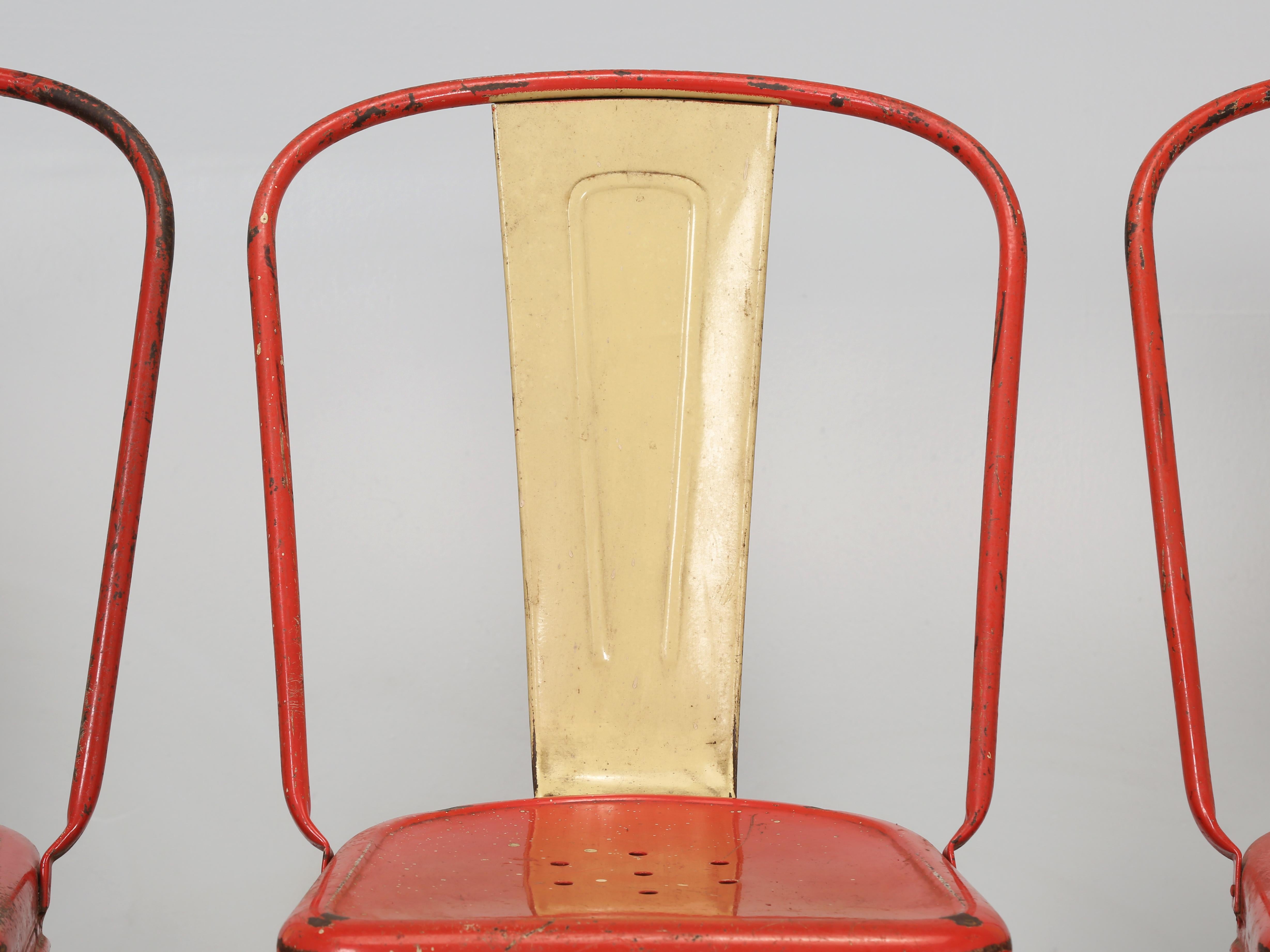 Vintage-Set '24' Echte Tolix-Stühle im Vintage-Stil mit Nahgeflecht, ca. 1950er Jahre, Zustand und Varianten im Zustand „Gut“ im Angebot in Chicago, IL