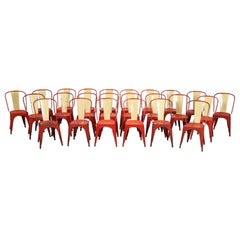 Vintage Set of '24' Near-Matching Genuine Tolix Chairs c1950's Condition Varies