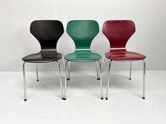 Vintage Set of 3 Danish Modern Chairs by Phoenix, Denmark 1990.